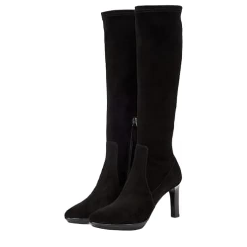 Aquatalia Rhumba Women's Black Suede Knee-High Boots | Weatherproof, Italian Made, Slip Resistant Heel thumbnail 1
