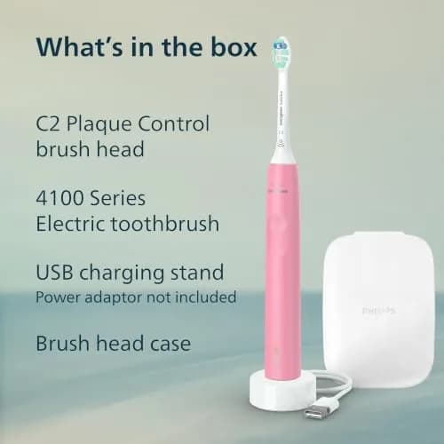 Philips Sonicare 4100 Rechargeable Electric Toothbrush, Deep Pink | Removes 7x More Plaque thumbnail 8