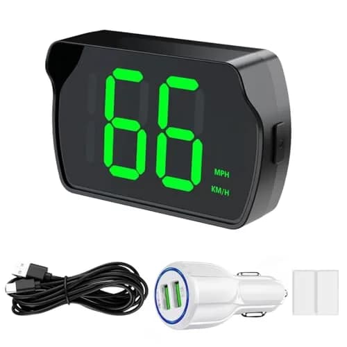 GUGUMO GPS Digital Speedometer for Car MPH | Universal HUD Speed Meter with LED Large Font & USB Cable thumbnail 1