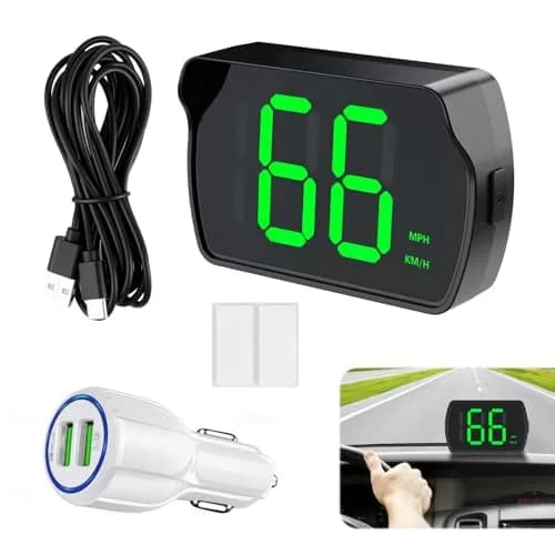 GUGUMO GPS Digital Speedometer for Car MPH | Universal HUD Speed Meter with LED Large Font & USB Cable thumbnail 7