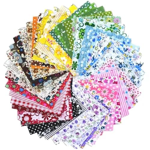 Ysanciuu 150 Pcs Cotton Craft Fabric Bundle Squares | Multicolored 4x4 Inch Pre-Cut Quilt Squares thumbnail 1