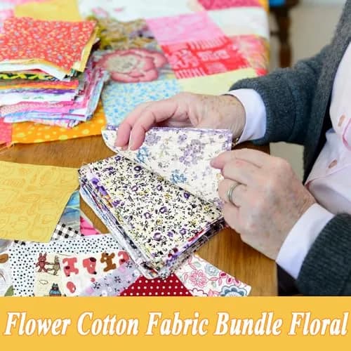 Ysanciuu 150 Pcs Cotton Craft Fabric Bundle Squares | Multicolored 4x4 Inch Pre-Cut Quilt Squares thumbnail 6