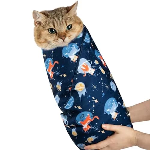 ZINGTERRA Cat Grooming Wrap,Anti-Escape Cat Wrap for Grooming,Self-Adherent Soft Cat Blanket to Wrap,Anti-Bite,Clip Nails,Anti-Scratch,Cat Calming Wrap,Cat Burrito Wrap,Swaddle Wrap Pet Tool | Comfortable, Versatile & Reusable thumbnail 1
