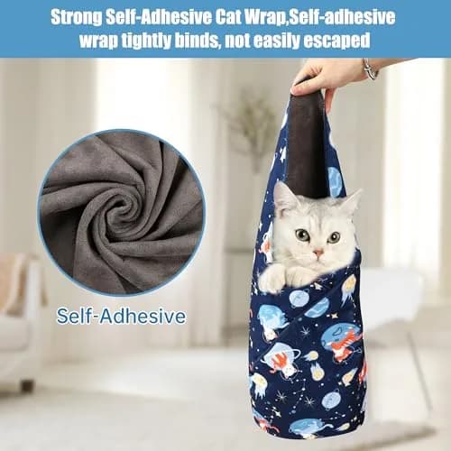 ZINGTERRA Cat Grooming Wrap,Anti-Escape Cat Wrap for Grooming,Self-Adherent Soft Cat Blanket to Wrap,Anti-Bite,Clip Nails,Anti-Scratch,Cat Calming Wrap,Cat Burrito Wrap,Swaddle Wrap Pet Tool | Comfortable, Versatile & Reusable thumbnail 7