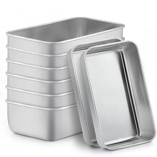 TeamFar Stainless Steel Loaf Pans Set of 8 | 23.5 x 12.7 x 6.4 cm (9.25 x 5 x 2.5 Inch) Baking Bread Pans thumbnail 1