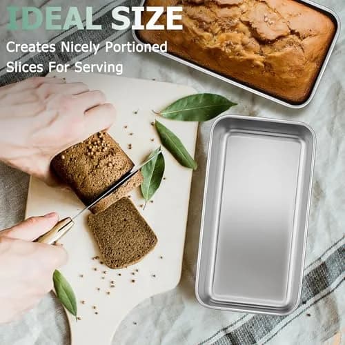 TeamFar Stainless Steel Loaf Pans Set of 8 | 23.5 x 12.7 x 6.4 cm (9.25 x 5 x 2.5 Inch) Baking Bread Pans thumbnail 6