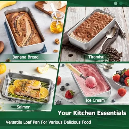 TeamFar Stainless Steel Loaf Pans Set of 8 | 23.5 x 12.7 x 6.4 cm (9.25 x 5 x 2.5 Inch) Baking Bread Pans thumbnail 7