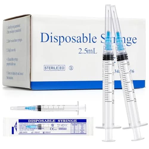 Maydeyy 2.5ml Luer Lock Syringe with 23Ga 1inch | Disposable Lab Supplies Pack of 100 thumbnail 1