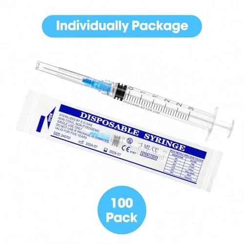 Maydeyy 3ml Syringe with Luer Lock, 23Ga 1inch | Leak-Proof, Sterile Lab Supplies thumbnail 6