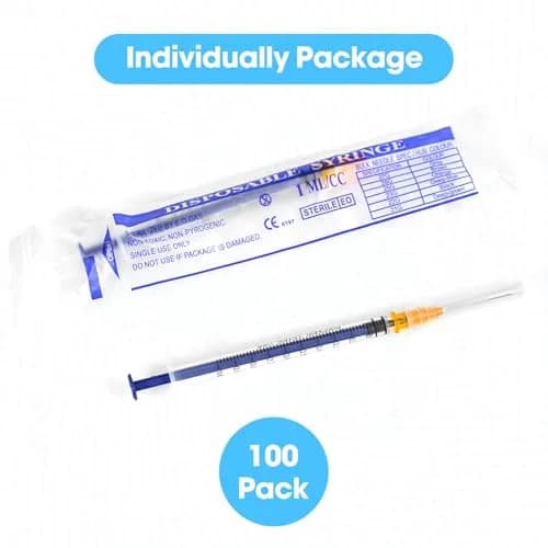 Maydeyy 1ml/cc Syringe 25G 1inch Disposable Pack of 100 | Precise Industrial Lab Tool thumbnail 6
