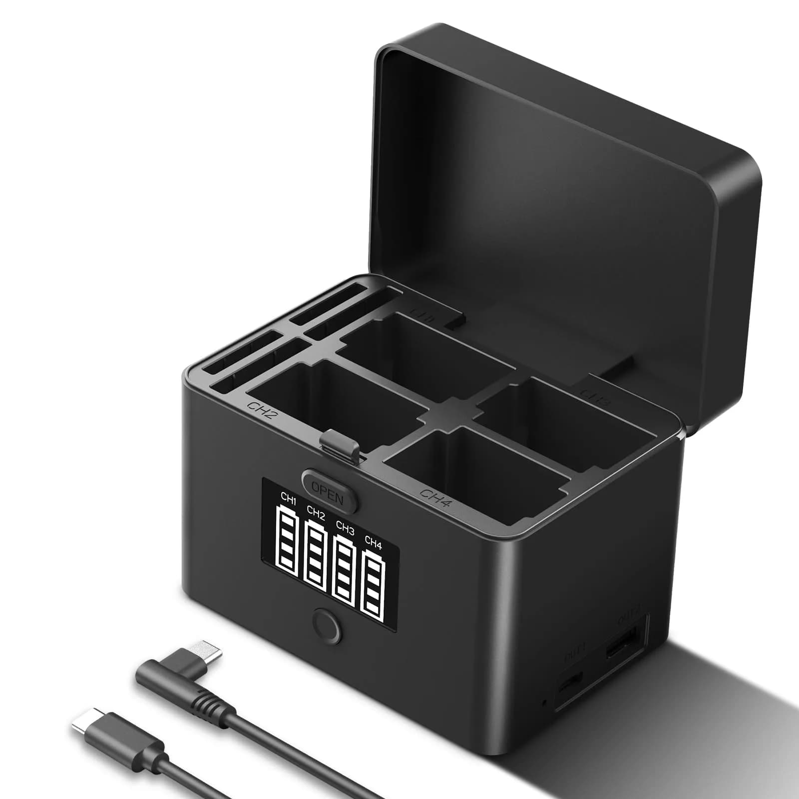 NEEWER 4 Channel USB Battery Charger NW-ZP4 | 40W Fast Charging for NP-FZ100 & LP-E6 Batteries - main product image