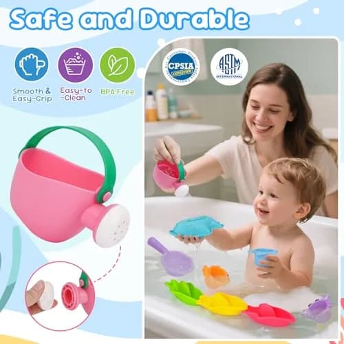 Fajiabao Toddler Bath Toys 9-Piece Ocean Set | BPA-Free Educational Water Play thumbnail 5