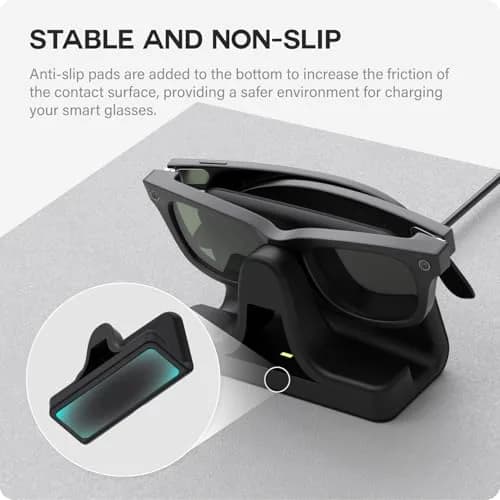 TUSITA Charging Stand & Cable for Ray-Ban Meta Smart Glasses (Gen 1,2) - Black | USB-C thumbnail 4