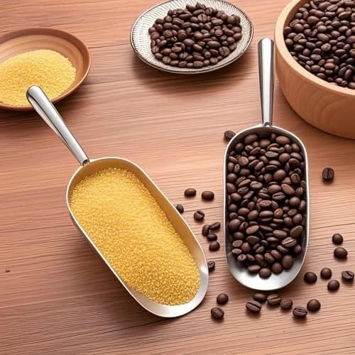 RyanDesign Heavy-Duty Cast Aluminum Kitchen Scoop 12oz (355ml) | Commercial Grade Rust-Proof S-Handle for Ice, Flour, Pet Food thumbnail 2