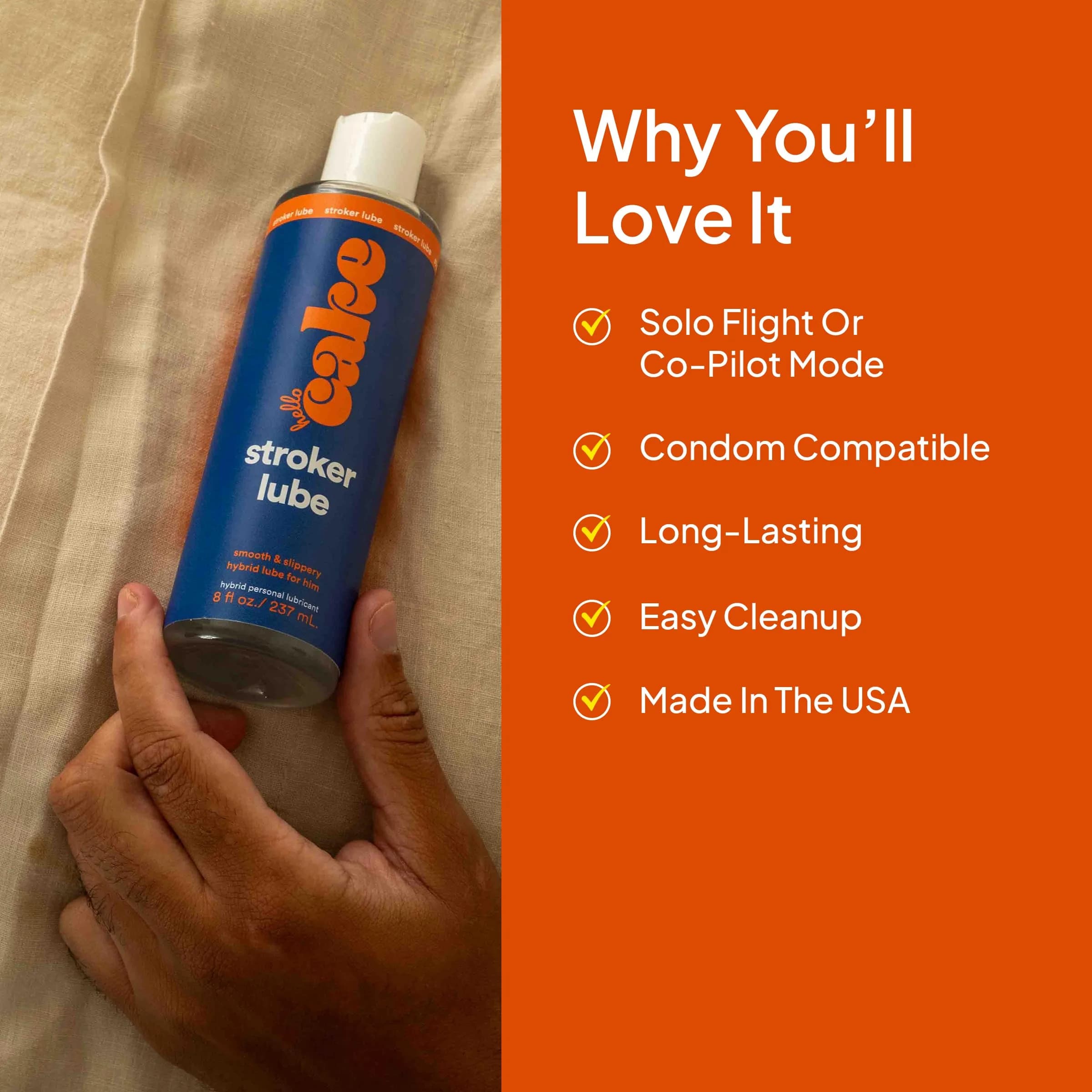 Cake Stroker Lube 8 Fl Oz | Hybrid Water & Silicone Formula for Sensitive Skin thumbnail 4