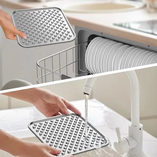 Feedoo Double Layer Stainless Steel Lick Mat for Dogs & Cats 25.19 cm (9.92 in) 2-Pack | Chew-Proof & Non-Slip for Anxiety Relief thumbnail 8