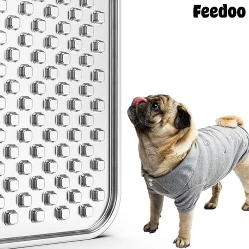 Feedoo Double Layer Stainless Steel Lick Mat for Dogs & Cats 25.19 cm (9.92 in) 2-Pack | Chew-Proof & Non-Slip for Anxiety Relief thumbnail 9