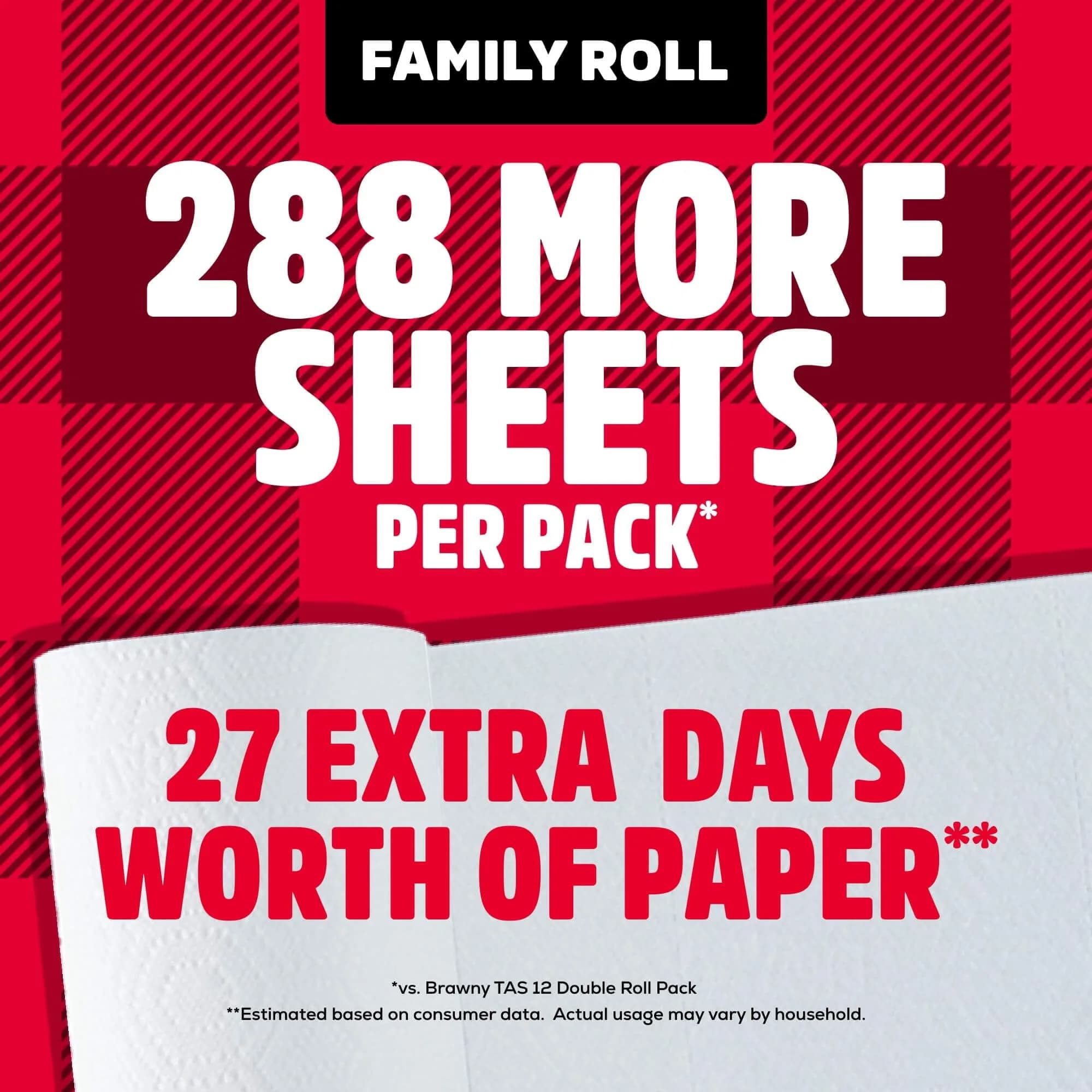 Brawny Tear-A-Square 3-Ply Paper Towels, 12 XL Family Rolls (1200 Sheets Total) | Strong, Absorbent, Durable - view 4