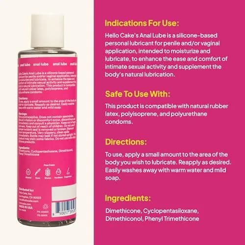Cake Anal Lube - Silicone-Based Personal Lubricant, 8 Fl Oz | Waterproof, Long-Lasting, Safe for All Condoms thumbnail 2