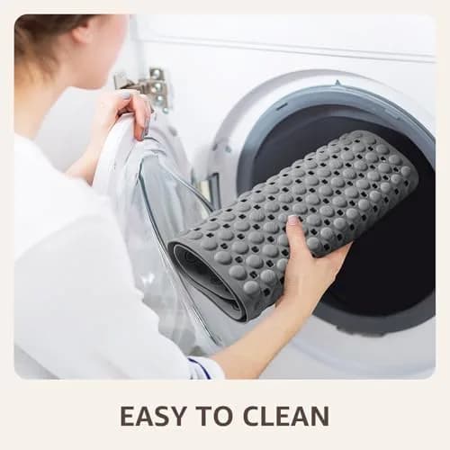 OTHWAY Grey Bathtub Shower Mat Non Slip | 91cm x 41cm (35"x16") with 198 Suction Cups thumbnail 6