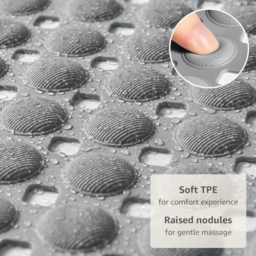 OTHWAY Grey Bathtub Shower Mat Non Slip | 91cm x 41cm (35"x16") with 198 Suction Cups thumbnail 2