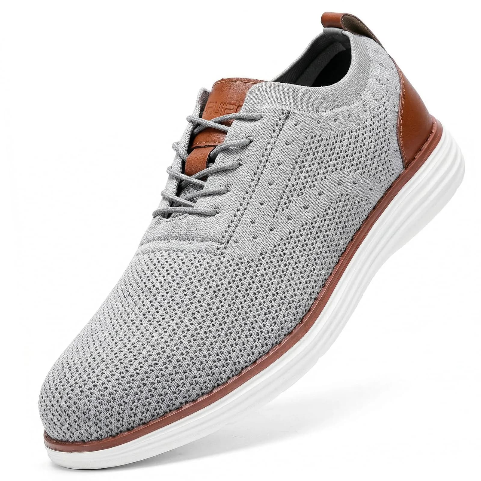 Furuian Men's Steel Toe Shoes Lightweight Safety Tennis Work Sneakers Grey 250g (7.5 US) — Grey