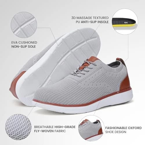Furuian Men's Steel Toe Shoes Lightweight Safety Tennis Work Sneakers Grey 250g (7.5 US) thumbnail 3