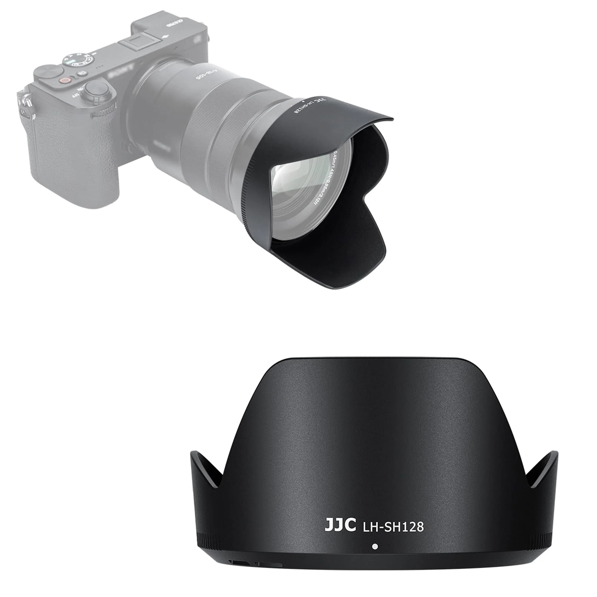 JJC ALC-SH128 Bayonet Lens Hood Shade for Sony E PZ 18-105mm F4 G OSS Lens | Replaces Sony ALC-SH128, Reversible, 72mm Filter Compatible - main product image
