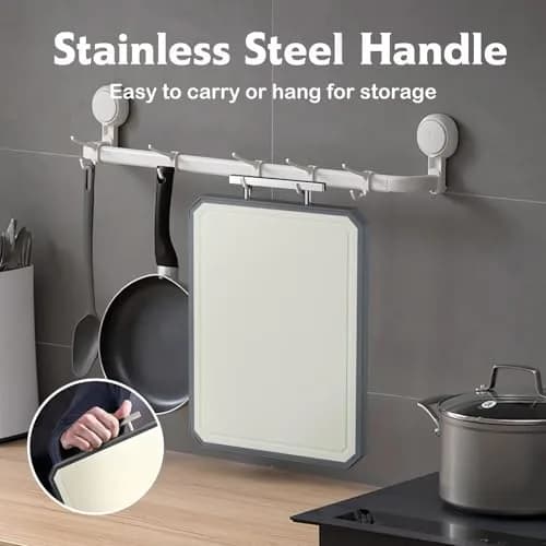 SNOWCLAD Stainless Steel Cutting Board Set of 2 | Durable, Hygienic & Easy to Clean (16x11+12x8.3 Inch) thumbnail 7