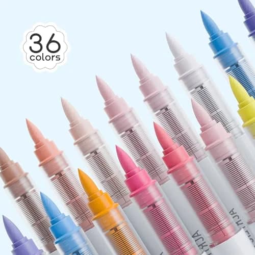 languo 36 Colors Acrylic Paint Markers, Brush Tip, Direct Liquid Ink | Water-Based, Fast-Drying, Waterproof, Ideal for Art & DIY thumbnail 4
