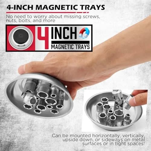 SEDY Telescoping Magnetic Pickup Tool 3 Pack with Parts Tray, 41in Extendable Magnet Stick, 50lb Pull Force | Workshop & Garage Essentials thumbnail 4