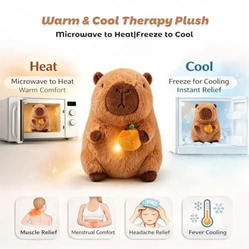 Bobbie & Laxi Capybara with Orange Plushie Weighted Stuffed Animal 25cm (9.1in) | Heat & Cold Therapy with Aromatherapy thumbnail 4