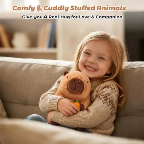 Bobbie & Laxi Capybara with Orange Plushie Weighted Stuffed Animal 25cm (9.1in) | Heat & Cold Therapy with Aromatherapy thumbnail 6