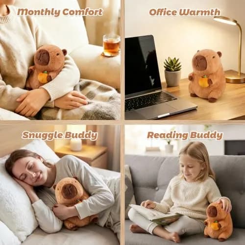 Bobbie & Laxi Capybara with Orange Plushie Weighted Stuffed Animal 25cm (9.1in) | Heat & Cold Therapy with Aromatherapy thumbnail 3