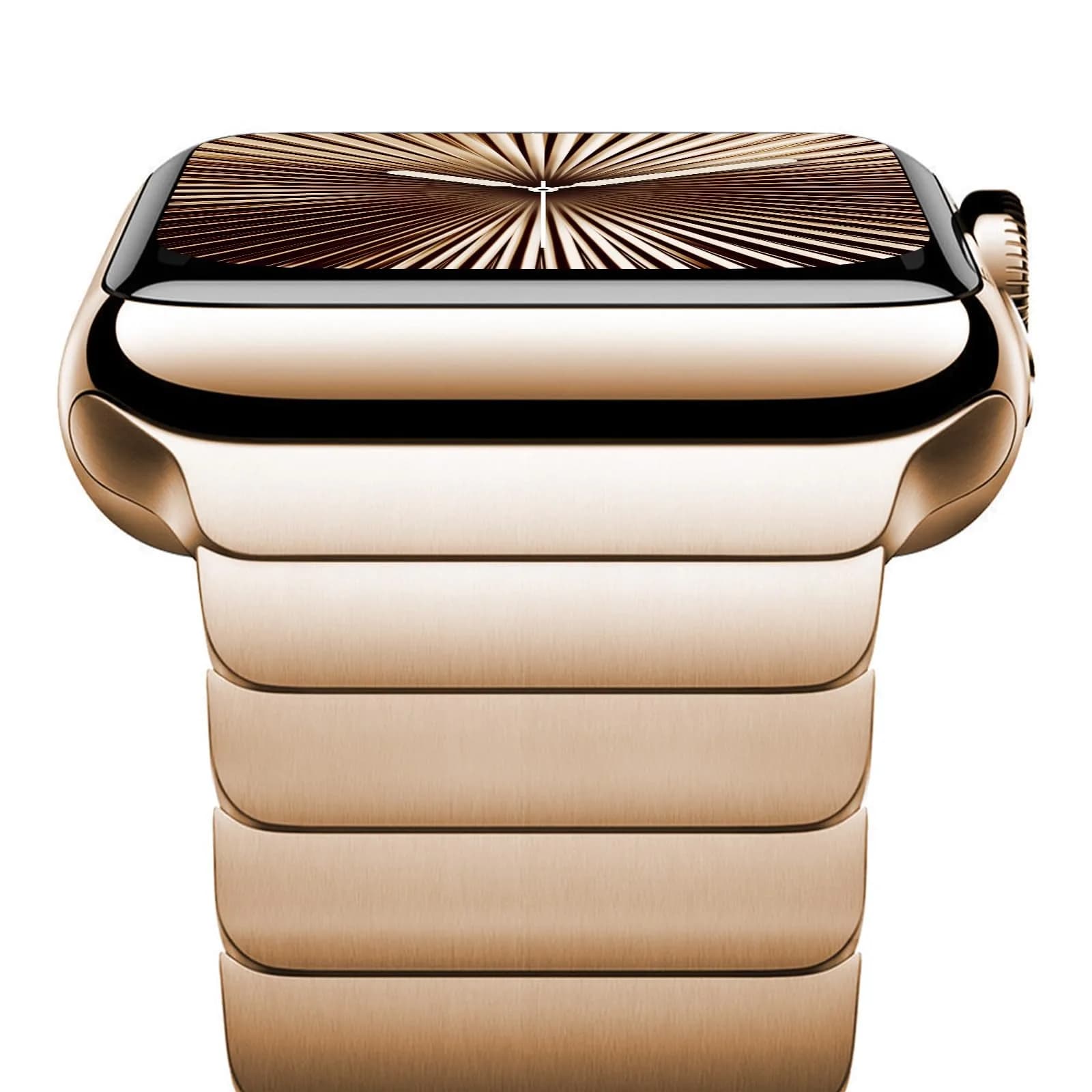 NewWays Metal Link Bracelet Band for Apple Watch Ultra 4/3/2/1, Series 9/8/7/6/5/4 45mm/44mm | Premium Stainless Steel — Gold