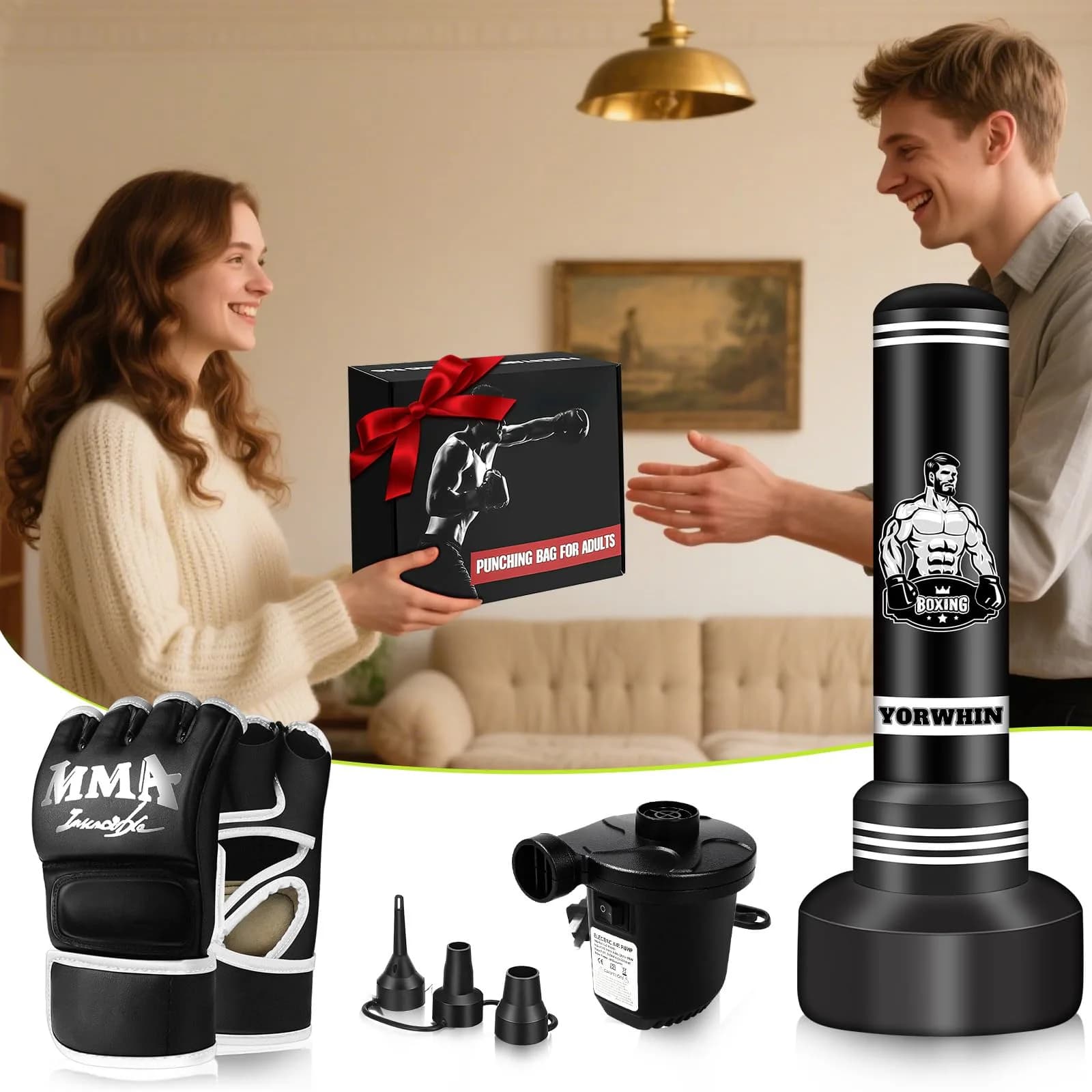 YORWHIN Freestanding Punching Bag 70" (178 cm) with Gloves & Pump | Heavy Duty for Adults & Teens - view 7