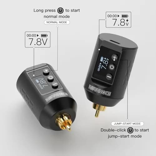Wormhole Wireless Tattoo Kit, LED Digital Display, Dot Working Mode | Complete Rotary Tattoo Set for Beginners thumbnail 4