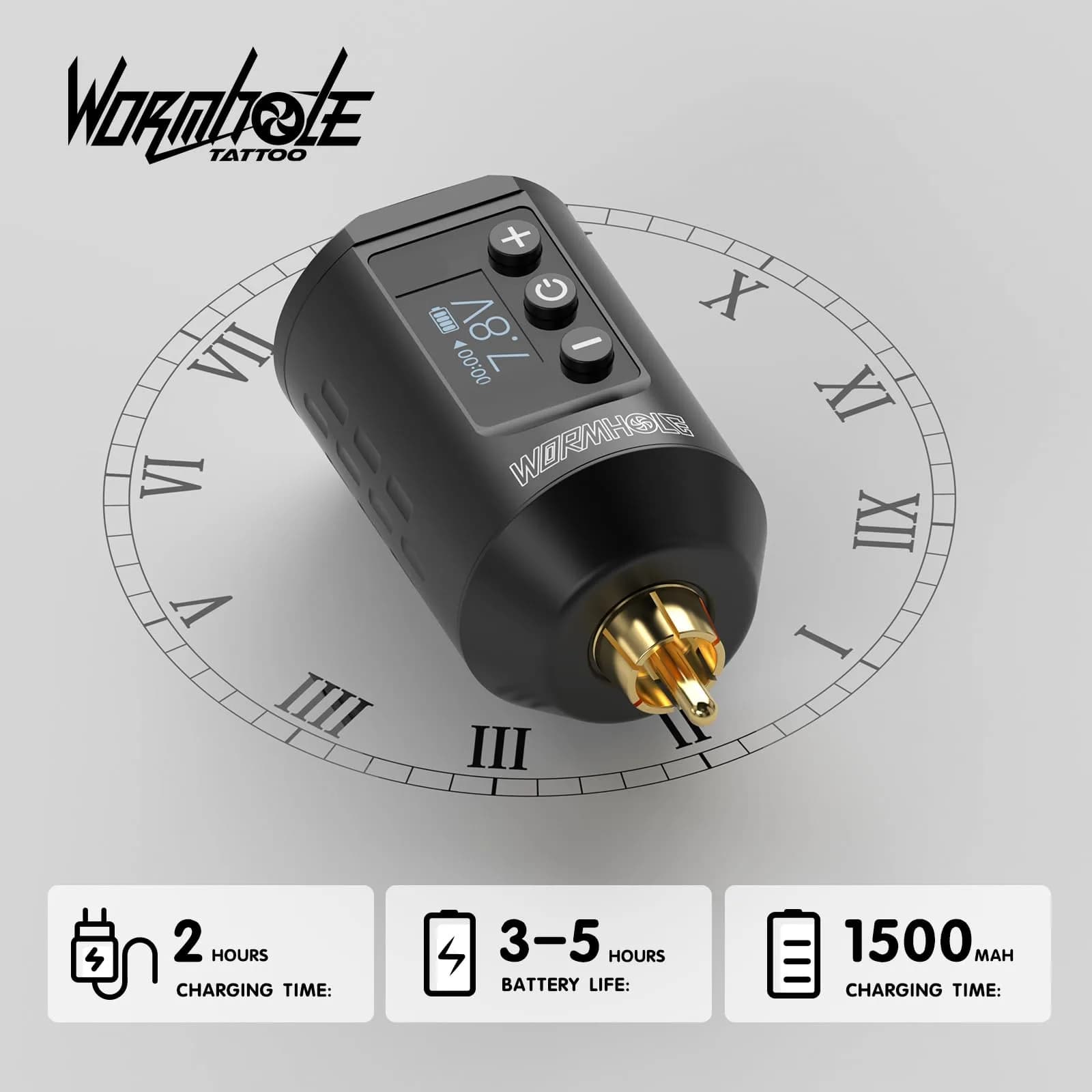 Wormhole Wireless Tattoo Kit, LED Digital Display, Dot Working Mode | Complete Rotary Tattoo Set for Beginners - view 5
