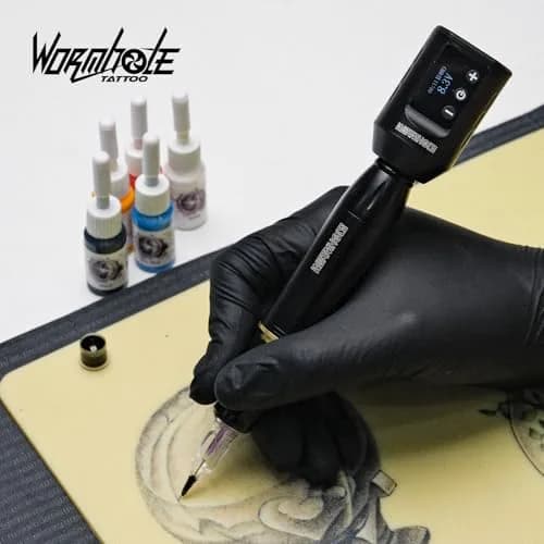 Wormhole Wireless Tattoo Kit, LED Digital Display, Dot Working Mode | Complete Rotary Tattoo Set for Beginners thumbnail 6