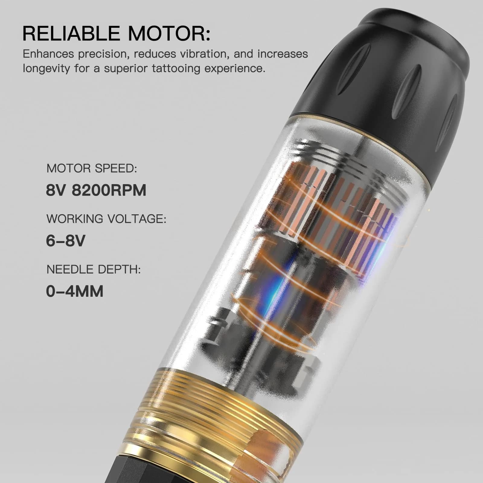 Wormhole Wireless Tattoo Kit, LED Digital Display, Dot Working Mode | Complete Rotary Tattoo Set for Beginners - view 2