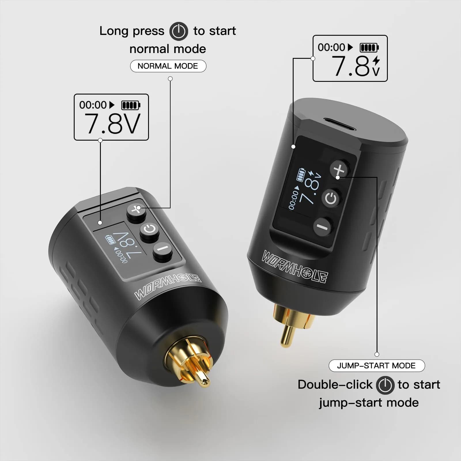 Wormhole Wireless Tattoo Kit, LED Digital Display, Dot Working Mode | Complete Rotary Tattoo Set for Beginners - view 4