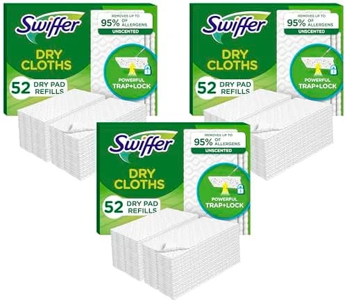 Swiffer Sweep + Mop Dry Pads Refill 156 Count (52 Count x 3 Packs) | Traps Dirt, Dust, Hair & Pet Dander thumbnail 1