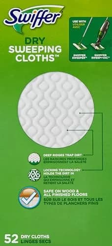 Swiffer Sweep + Mop Dry Pads Refill 156 Count (52 Count x 3 Packs) | Traps Dirt, Dust, Hair & Pet Dander thumbnail 2