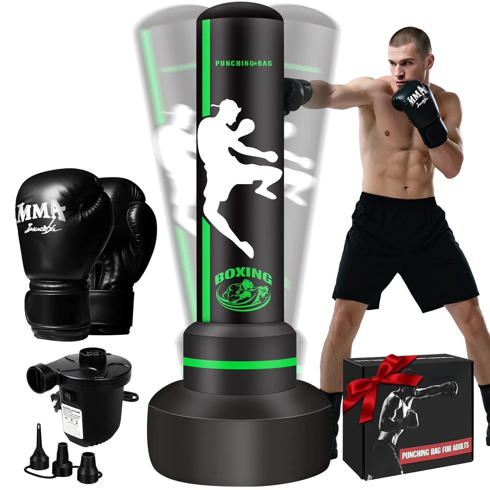JUOIFIP Heavy Standing Punching Bag for Adults, 70 inch (178 cm) | Complete Boxing Set with Gloves & Pump - main product image