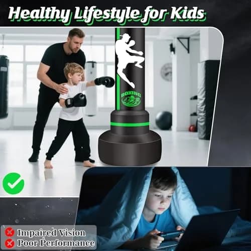 JUOIFIP Heavy Standing Punching Bag for Adults, 70 inch (178 cm) | Complete Boxing Set with Gloves & Pump thumbnail 3