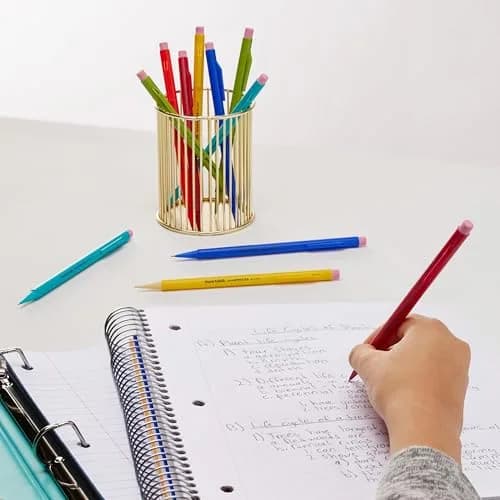 Paper Mate SharpWriter Mechanical Pencils Yellow | 0.7 mm #2 Lead, Pack of 6 (216 Count Total) | Shock-Absorbing Tip thumbnail 8
