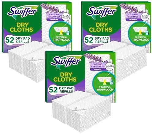 Swiffer Dry Sweeping Cloths Refills Lavender Scent 156 Count | Traps & Locks Dirt, Dust, Hair & Allergens thumbnail 1
