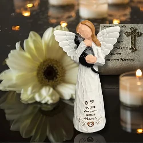 DUDULOVY Cat Memorial Gifts - Angel Statue, Black, Polyresin, Pet Memorial Products thumbnail 2