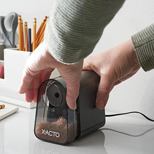 X-Acto Pencil Sharpener, Mighty Mite Electric, with Pencil Saver®, SafeStart® Motor, Black, Pack of 3 | Precise Tips, Less Frustration thumbnail 6