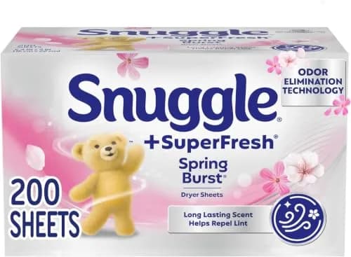 Snuggle Plus SuperFresh Dryer Sheets Spring Burst 1200 Count (200 Count Pack of 6) | Static Control & Odor Eliminating thumbnail 1